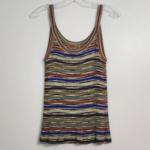 Vintage Missoni Rust/Green/Blue/Gold Striped Tank, SZ 42 ~ EUC